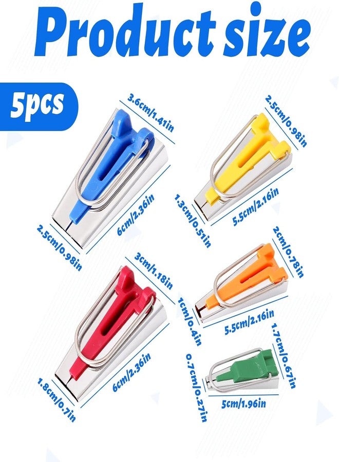 GEMSY مجموعة أدوات صنع شريط الحواف المائل من جيمسي (6 مم، 9 مم، 12 مم، 18 مم، 25 مم) - أدوات ربط من الفولاذ المقاوم للصدأ مرمزة بالألوان للطي المزدوج/المفرد - مجموعة ملحقات الخياطة والتطريز لحواف الأقمشة، والتزيين، وصناعة الملابس - Image 3